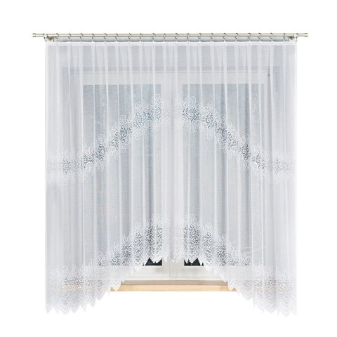 Firana żakardowa gotowa 300x180 001 biała Violetta