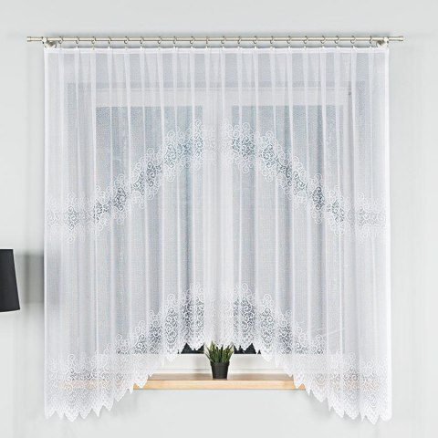 Firana żakardowa gotowa 300x180 001 biała Violetta