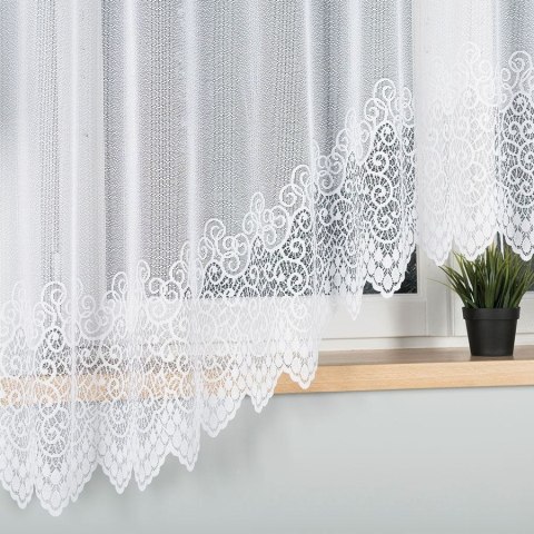 Firana żakardowa gotowa 300x180 001 biała Violetta