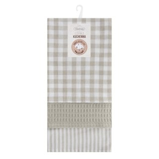 Komplet 3 ręczników kuchennych LUCY 50x70cm beżowy