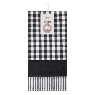 Komplet 3 ręczników kuchennych LUCY 50x70cm czarny