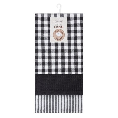Komplet 3 ręczników kuchennych LUCY 50x70cm czarny