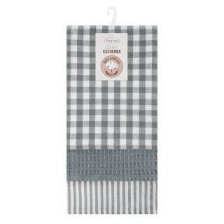 Komplet 3 ręczników kuchennych LUCY 50x70cm srebrny