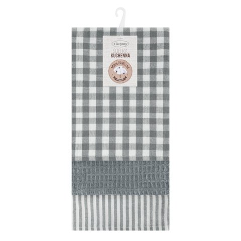 Komplet 3 ręczników kuchennych LUCY 50x70cm srebrny