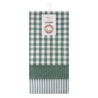 Komplet 3 ręczników kuchennych LUCY 50x70cm zielone