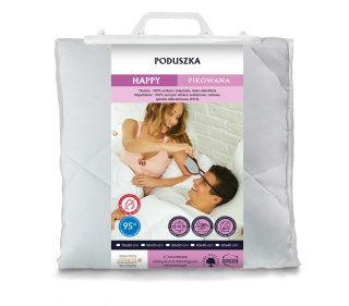 Poduszka antyalergiczna 40x40 Happy biała pikowana poliestrowa mikrofaza Inter Widex