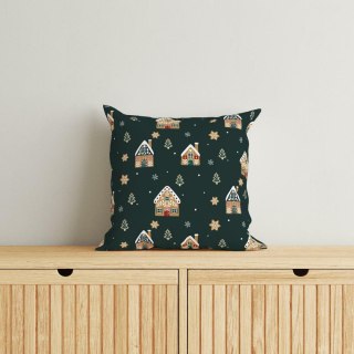 Poszewka świąteczna 40x40 w domki piernikowe MF026 A - dekoracyjna poszewka 3D Christmas Dreams
