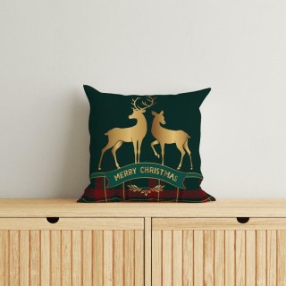 Poszewka świąteczna 40x40 z reniferami Merry Christmas MF030 A - dekoracyjna poszewka 3D Christmas Dreams