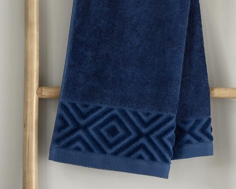 Ręcznik bawełniany Paula 30x50 niebieski ciemny 550 g/m2 - do rąk i twarzy