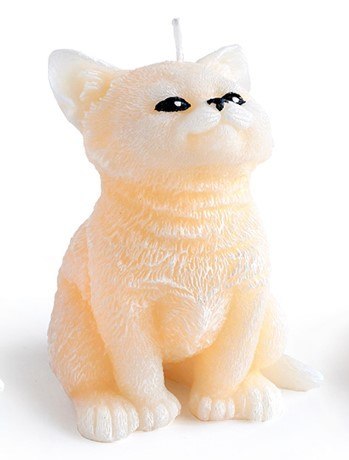 Świeca Figurka ANIMALS KOT 10x15cmkremowa parafinowa