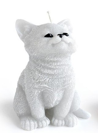 Świeca Figurka ANIMALS KOT 10x15cmszara parafinowa