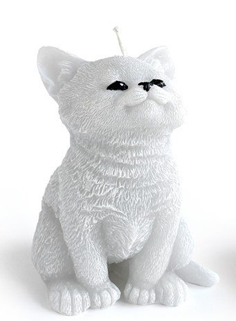 Świeca Figurka ANIMALS KOT 10x15cmszara parafinowa