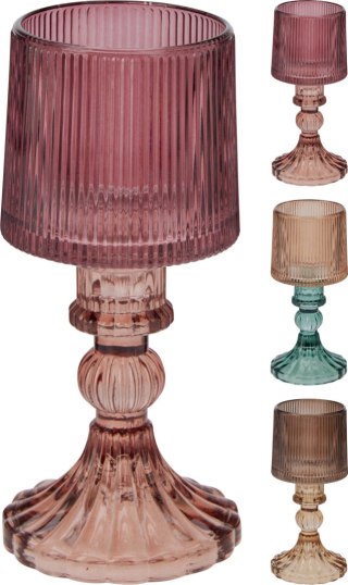 Świecznik szklany 17cm 3as