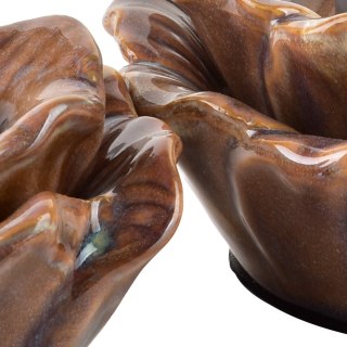 YARINE Świecznik Kwiat 11x11x6cm beżowy