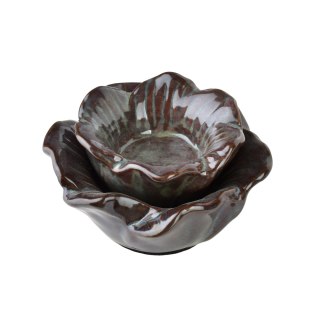 YARINE Świecznik Kwiat 11x11x6cm fioletowy