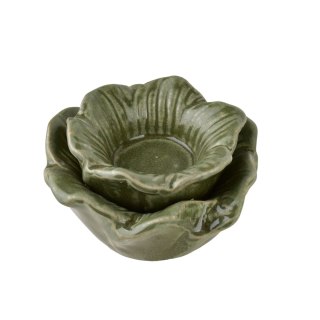 YARINE Świecznik Kwiat 11x11x6cm zielony