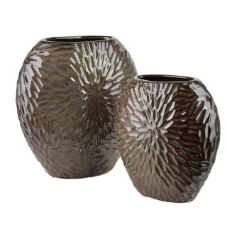 YARINE Wazon 20x10x20cm fiolet+zielony