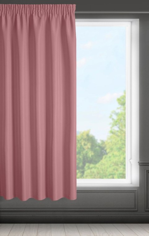 Zasłona 140x175 Rita różowa ciemna gotowa na taśmie żabki tunel agrafki Eurofirany
