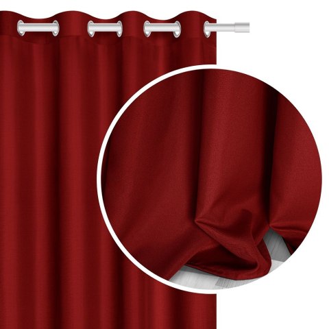Zasłona gotowa 140x250 czerwona na przelotkach Viva do salonu