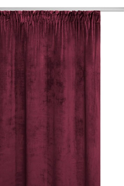 Zasłona gotowa 140x270 bordowa welurowa na taśmie soft Velvet do salonu