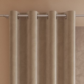 Zasłona gotowa na przelotkach 140x160 001 ciemna beżowa Velvi