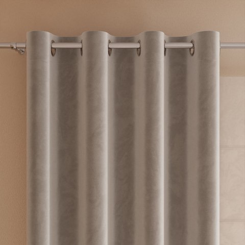 Zasłona gotowa na przelotkach 140x230 017 szaro beżowa Velvi