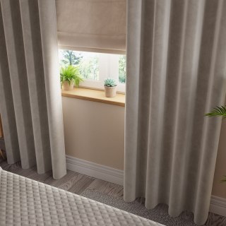 Zasłona gotowa na przelotkach 140x230 017 szaro beżowa Velvi