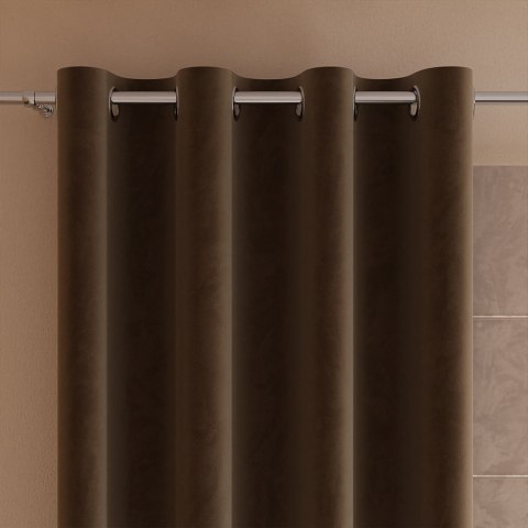 Zasłona gotowa na przelotkach 140x250 002 brązowa Velvi