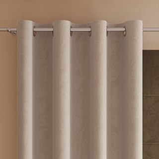 Zasłona gotowa na przelotkach 140x250 015 ciemna kremowa Velvi