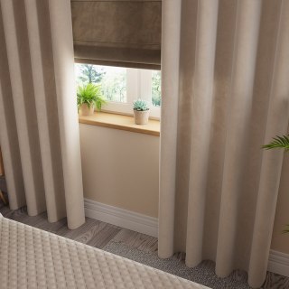 Zasłona gotowa na przelotkach 140x250 015 ciemna kremowa Velvi