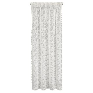 Firana 130x270 Daisy biała z haftem kwiatowym gotowa na taśmie Eurofirany