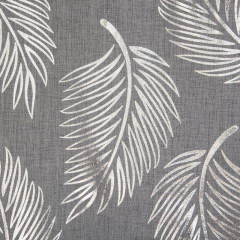 Firana 140x250 Idalia biała srebrma liście gotowa na przelotkach Eurofirany