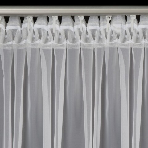 Firana 400x250 Caroline biała zdobiona obszywką gotowa na taśmie Eurofirany