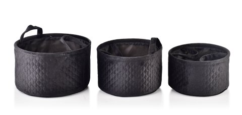 SARA BLACK KOMPLET 3 KOSZY L30xh18cm, M27xh16cm, S24xh14cm SARA BLACK KOMPLET 3 KOSZY L30xh18cm, M27xh16cm, S24xh14cm