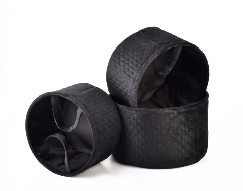 SARA BLACK KOMPLET 3 KOSZY L30xh18cm, M27xh16cm, S24xh14cm SARA BLACK KOMPLET 3 KOSZY L30xh18cm, M27xh16cm, S24xh14cm