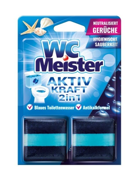 WC Meister Kostka barwiąca do spłuczki 2szt Morski 100g WC Meister Kostka barwiąca do spłuczki 2szt Morski 100g