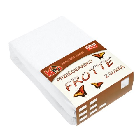 Prześcieradło frotte z gumką 200x220 białe 001 grube 200g/m2 KARO Prześcieradło frotte z gumką 200x220 białe 001 grube 200g/m2 KARO
