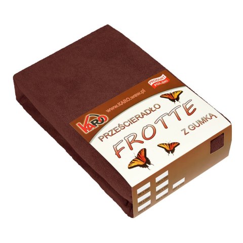 Prześcieradło frotte z gumką 200x220 czekoladowe 042 grube 200g/m2 KARO Prześcieradło frotte z gumką 200x220 czekoladowe 042 grube 200g/m2 KARO