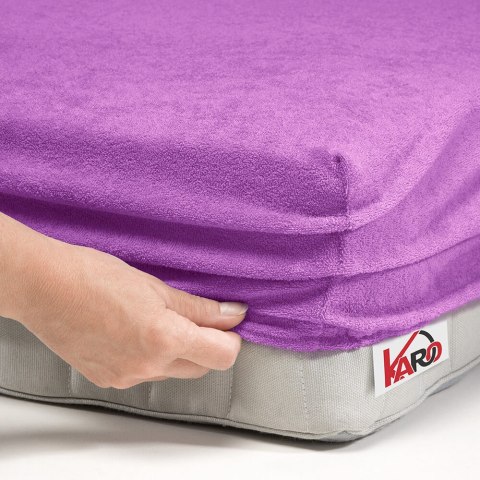 Prześcieradło frotte z gumką 200x220 fuksja 062 grube 200g/m2 KARO Prześcieradło frotte z gumką 200x220 fuksja 062 grube 200g/m2 KARO