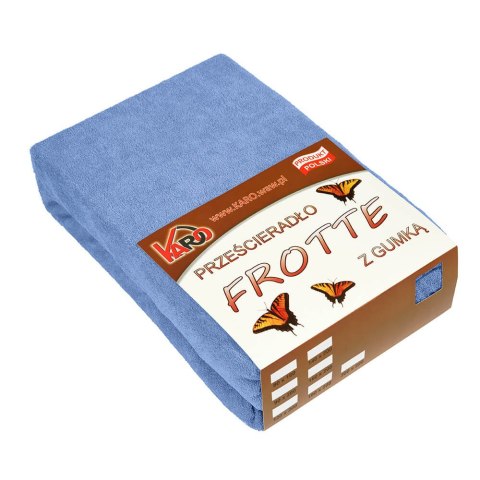 Prześcieradło frotte z gumką 200x220 niebieskie 038 grube 200g/m2 KARO Prześcieradło frotte z gumką 200x220 niebieskie 038 grube 200g/m2 KARO