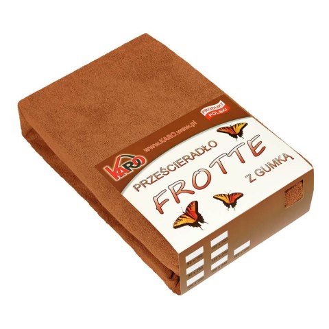 Prześcieradło frotte z gumką 90x200 brązowe 040 grube 200g/m2 KARO Prześcieradło frotte z gumką 90x200 brązowe 040 grube 200g/m2 KARO