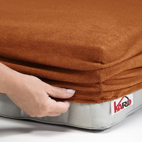 Prześcieradło frotte z gumką 90x200 brązowe 040 grube 200g/m2 KARO Prześcieradło frotte z gumką 90x200 brązowe 040 grube 200g/m2 KARO