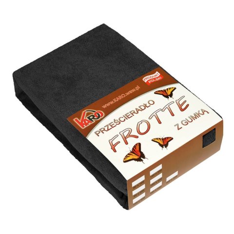 Prześcieradło frotte z gumką 90x200 czarne 044 grube 200g/m2 KARO Prześcieradło frotte z gumką 90x200 czarne 044 grube 200g/m2 KARO