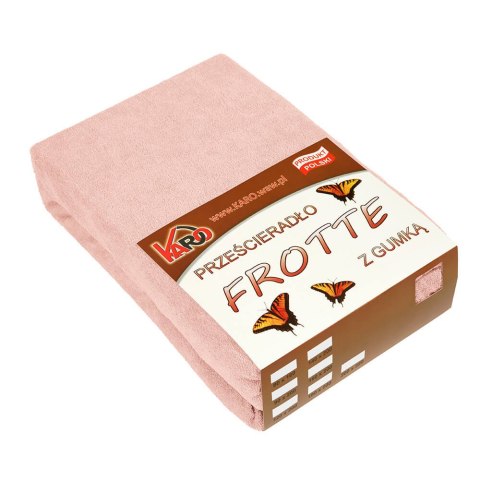 Prześcieradło frotte z gumką 90x200 łososiowe 006 grube 200g/m2 KARO Prześcieradło frotte z gumką 90x200 łososiowe 006 grube 200g/m2 KARO