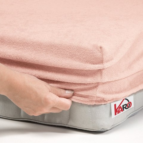 Prześcieradło frotte z gumką 90x200 łososiowe 006 grube 200g/m2 KARO Prześcieradło frotte z gumką 90x200 łososiowe 006 grube 200g/m2 KARO