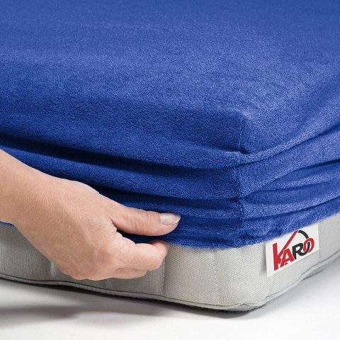 Prześcieradło frotte z gumką 90x200 szafirowe 029 grube 200g/m2 KARO Prześcieradło frotte z gumką 90x200 szafirowe 029 grube 200g/m2 KARO