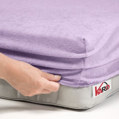 Prześcieradło frotte z gumką 90x200 wrzosowe 036 grube 200g/m2 KARO Prześcieradło frotte z gumką 90x200 wrzosowe 036 grube 200g/m2 KARO