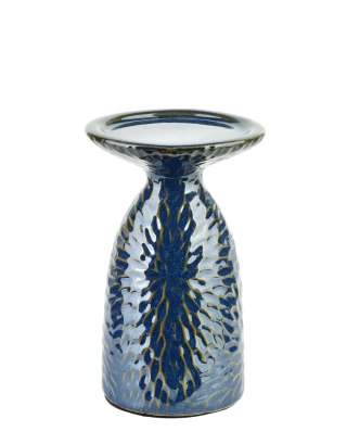 YARINE BLUE Świecznik 10,5x8,5x16,5cm