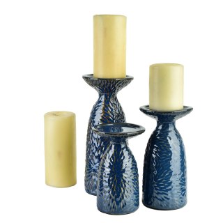 YARINE BLUE Świecznik 10,5x8,5x16,5cm