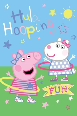 Kocyk polarowy 100x150 Świnka Peppa Pig 4383 fun zabawa pastele pled dziecięcy